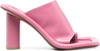 AMBUSH Roze Leren Square-Toe Muiltjes - Dames - Muiltjes - Roze - 37 EU - Leer - Schoenen