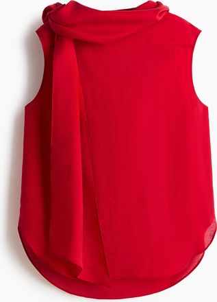 H&M &Auml;rmellose Bluse mit Schalkragen - Knallrot
