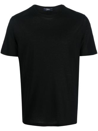 Herno T-shirt met logoplakkaat - Zwart
