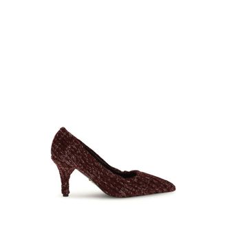 Prada Bordeaux Calf Leather Bos Taurus Platform Womens Pumps