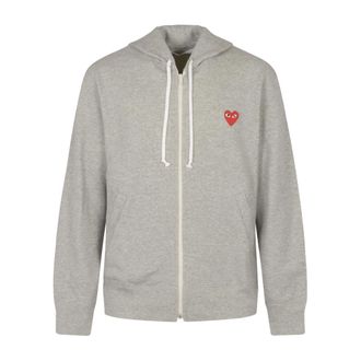 Comme Des Gar&ccedil;ons Zip-throughs, male, Gray, Size: XL Sweatshirt Emblem