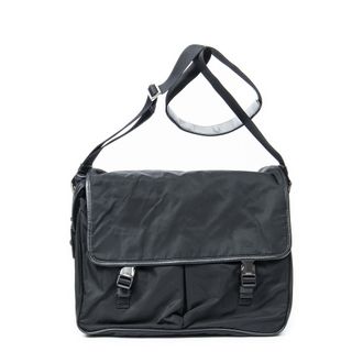 Prada Pre-owned Womens Large Flap Messenger Shoulder Bag - Black - One Size