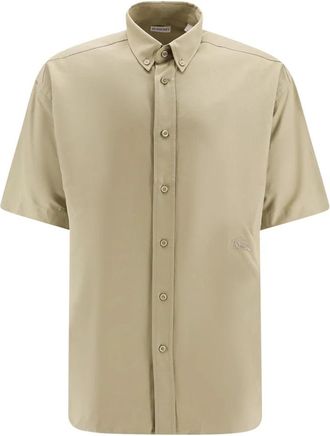 Burberry Groen Katoenen Overhemd Ss 24 - Heren - Korte mouwen Overhemden - Groen - XS - Katoen - Overhemden