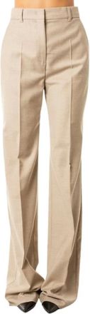 Max Mara Broeken, Dames, Beige, S, Leer, Pantalone tailleur