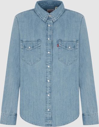 Levi's Chemise Iconic Western Light Indigo-Worn In Old 517 Blue