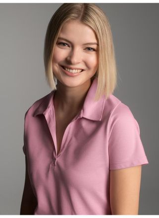 Trigema Poloshirt TRIGEMA TRIGEMA Poloshirt ohne Knopfleiste, Damen, Gr. XXL, lila (lilie), 100% Baumwolle, Basic, Shirts Poloshirt