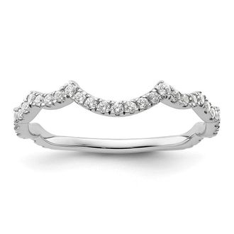 Diamond2Deal 14k White Gold Lab Grown Diamond Wedding Band Ring 0.3Ct Clarity- VS Color- G-H
