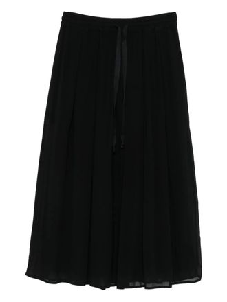 Kristensen Du Nord pleated drawstring skirt - women - Silk/Elastane/Cotton - 3 - Black