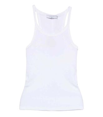 Iro White Solid Scoop Neck Top