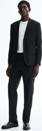 H&M Regular Fit Suit Trousers in Black at Nordstrom, Size 30