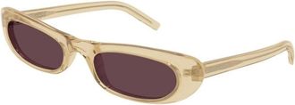 Saint Laurent SL 557 Shade 007 Zonnebrillen - Dames - Zonnebrillen - Geel - 53 MM - Nylon - Accessoires