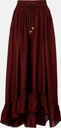 Zimmermann Aster gathered silk habotai maxi skirt