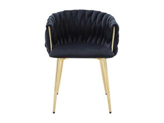 VENTE-UNIQUE.COM Silla terciopelo negro