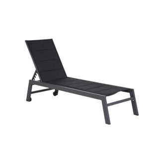 Happy Garden Happy Garden - Lettino barbados in textilene nero - alluminio grigio antracite