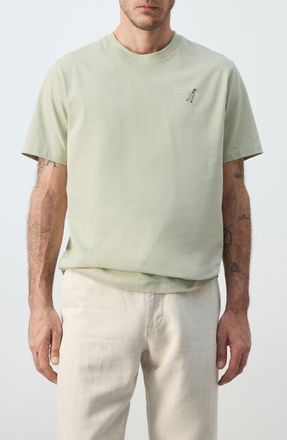 Mango Escape Mode Embroidered Cotton T-Shirt in Mint Green at Nordstrom, Size Xx-Large