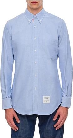 Thom Browne Klassiek overhemd met lange mouwen - Heren - Casual Overhemden - Blauw - XL - Katoen - Overhemden