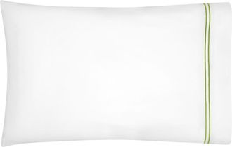 SFERRA Grande Hotel Pillowcase in White/Fern at Nordstrom, Size Standard