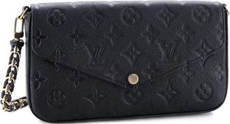 Louis Vuitton Felicie Pochette leren crossbodytas met monogramprint - Zwart