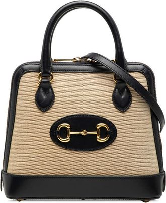 Gucci Pre-owned Gucci Small Canvas Horsebit 1955 Satchel Ladies 2FJFR6TQXTQFWWNW