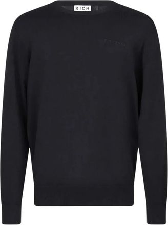 John Richmond Mekligi Trui - Heren - Ronde hals truien - Zwart - M - Nylon - Truien & Vesten