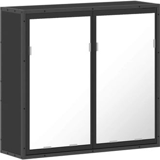 vidaXL Armadietto Specchio da Bagno Nero 65x20x60 cm Legno Multistrato - Vidaxl