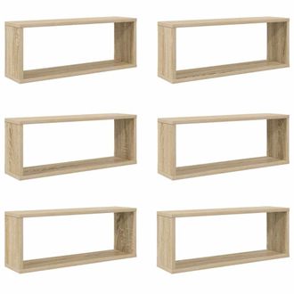 vidaXL Vidaxl - Estante Cubo Pared 6 Uds Contrachapado Roble Sonoma 60x15x23 Cm