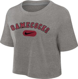 Nike Womens College (South Carolina Gamecocks) Dri-FIT Cropped T-Shirt in Grey | W11840P875SCAR-DGH