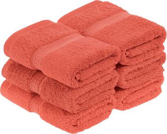 Superior Contemporary Modern Plush and Absorbent Traditional Casual Egyptian Cotton 6-Piece Face Towel Set