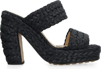 Bottega Veneta Canalazzo Raffia Mules - Dames - Muiltjes - Zwart - 40 EU - Schoenen