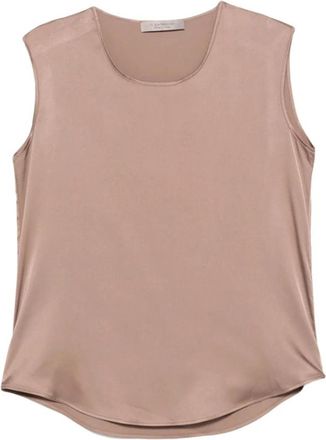 D.exterior mouwloze top met ronde hals - Dames - Tops zonder mouwen - Bruin - M - Tops