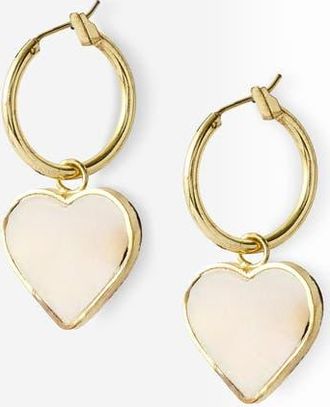 Matr Boomie Rajani Hoop Heart Mother of Pearl Earrings in Gold at Nordstrom