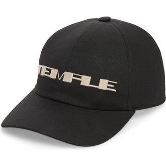 Rick Owens Temple Baseball Cap in Black/Pearl at Nordstrom, Size Medium