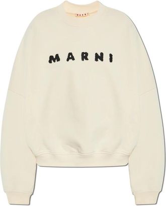 Marni Sweatshirt met logo - Dames - Sweatshirts - Beige - XS - Katoen - Hoodies & sweatvesten