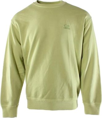 C.P. Company Groene Katoenen Sweater voor Mannen - Heren - Sweatshirts - Groen - L - Katoen - Hoodies & sweatvesten