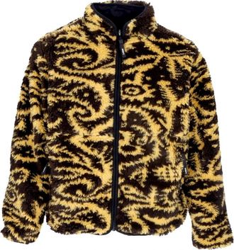 Obey Omkeerbare Sherpa Jas Gouden Oogst - Dames - Jassen - Bruin - S - Polyester - Jassen