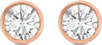 Diana M. Jewels 14KT ROSE GOLD LAB GROWN ROUND STUDS IN A BEZEL SETTING WEIGHING 3.00 CTS TW