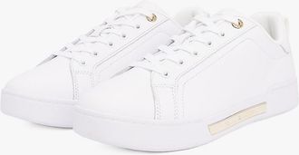 Tommy Hilfiger Womens Hilfiger Logo Leather Sneaker - White - US 6.5 / EU 37