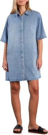 Wash Lab Denim Wanderbloom Denim Shirtdress in Denim Dream at Nordstrom, Size X-Small