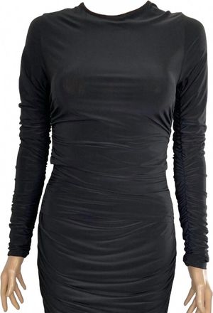 NA-KD WomenS Ruched Mesh Dress In Black