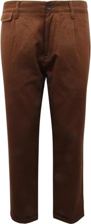 Officina36 0244806395 Parika Pantalone - Heren - Chinos - Bruin - XS - Broeken