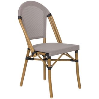 Wanderlust Deco Silla De Aluminio Y Rat&aacute;n Sint&eacute;tico Gris 46x58x89cm