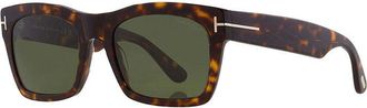 Tom Ford Sunglasses Square Full Rim, Havana Frame And Green Lens Ft106256N