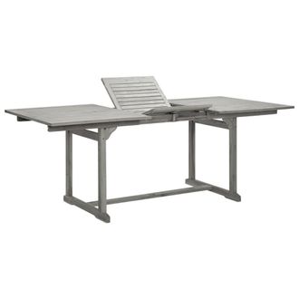 Berkfield Home Garden Dining Table (150-200)x100x75 cm Solid Acacia Wood in Grey