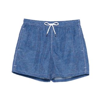 Fedeli Beachwear, male, Blue, Size: 2XL Madeira Swim Trunk