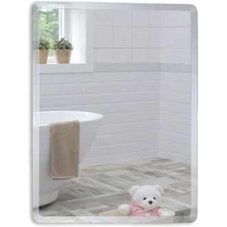 OEM Elegante Espejo De Pared Rectangular Para Ba&ntilde;o De 60 X 50 Cm, Montaje Discreto En La Pared, Cristal Templado De Alta Calidad