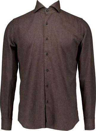 Xacus Washed Shirt - Heren - Casual Overhemden - Bruin - 5XL - Katoen - Overhemden