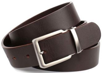 Anthoni Crown Lederg&uuml;rtel ANTHONI CROWN, Herren, Gr. 85, braun, Leder, unifarben, G&uuml;rtel Lederg&uuml;rtel, 3,5 cm breiter Casual-Volllederg&uuml;rtel