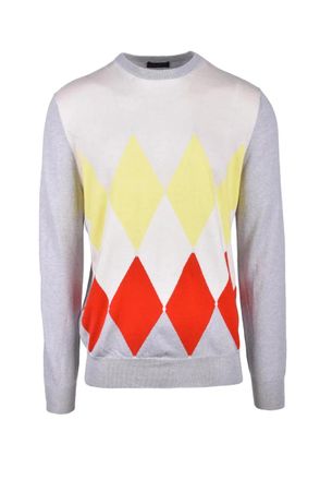 Ballantyne Cotton and Cashmere Pullover - Beige/Yellow