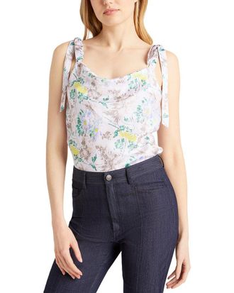 Cinq &agrave; Sept Light Washed Floral Tied Marta Cami