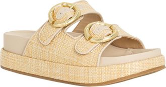 Shushop Lori Platform Slide Sandal in Natural Woven at Nordstrom, Size 7.5